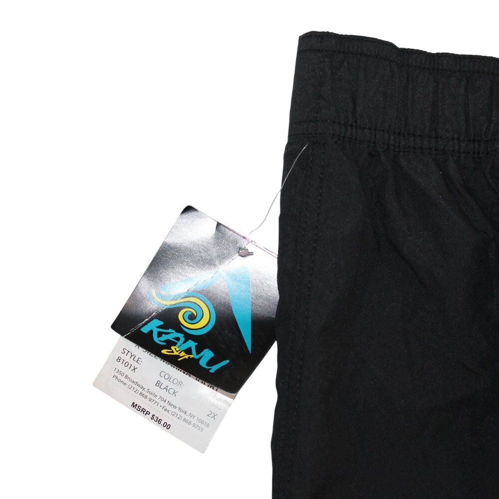 NWT Kanu Surf Mens 2XL Black Marina Cargo Pocket Swim Quick Dry Shorts - Picture 7 of 12